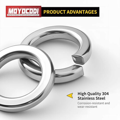 #10 (100 Pack) Split Lock Washer, (18-8) 304 Stainless Steel Spring Lock Washer in Saudi Arabia