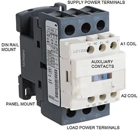 30A AC Contactor 120V Coil 40A DIN Rail 3P Three Pole 1NO 1NC IEC AC3 32A, AC1 50A in Kuwait