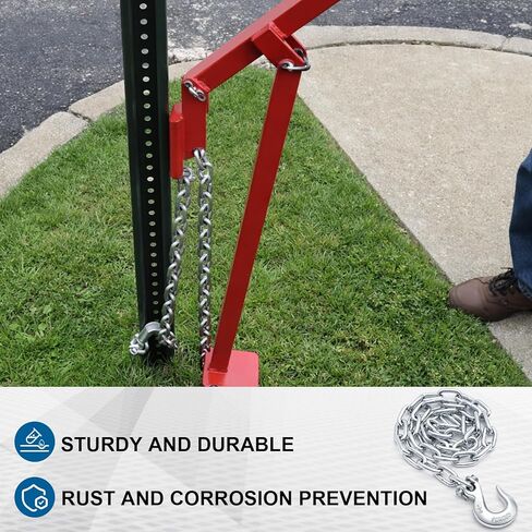 2 Pack 48 Inch Chain and Slip Hook for T Post Puller Fence Post Remover Tool Galvanized Steel Lifting Chain, Works with Jack Lever, Heavy Duty for Fence Poles Sign Tree Stumps Removal Repair in Kuwait
