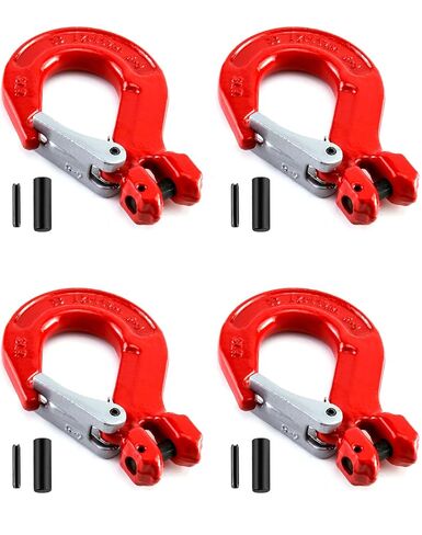 QWORK Clevis Slip Hook with Latch, 4 Pack, 5/16", 2470 lbs Load Limit, Grade 80 Drop Forged Alloy Steel in Saudi Arabia