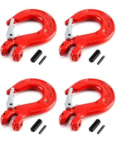 QWORK Clevis Slip Hook with Latch, 4 Pack, 5/16", 2470 lbs Load Limit, Grade 80 Drop Forged Alloy Steel in Saudi Arabia