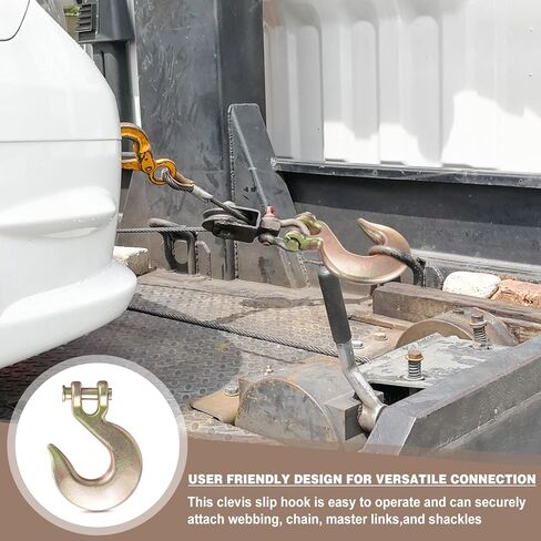 4 عبوات من خطافات Clevis Slip مقاس 1/2 بوصة، خطافات سلسلة Clevis للخدمة الشاقة من الدرجة 70 من الفولاذ لربط السلسلة والمقطورات وتطبيقات ربط التحميل، حد حمل العمل يصل إلى 11,300 رطل in Saudi Arabia