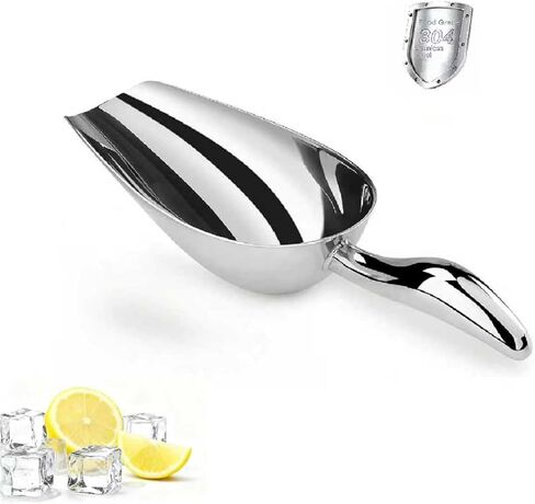 12 Oz 304 Stainless Steel Ice Scoop for Freezer & Ice Machine – Heavy Duty Metal Scooper, Dishwasher Safe, Multi-Purpose for Kitchen, Bar, Party, Wedding (Ice, Flour, Dry Goods) in Saudi Arabia