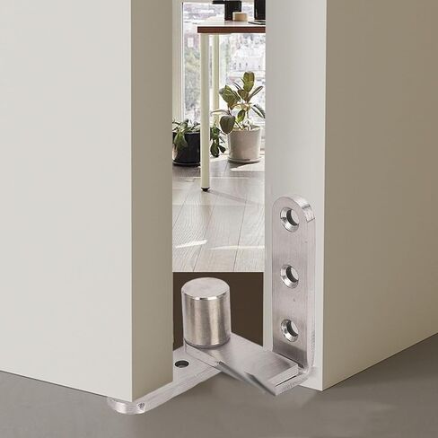 Door Pivot Hinges 270 Degree Rotating Heavy Duty Stainless Steel Inset Hinge for Cabinets, Swing, Cafe, Bistro Doors, Silver Brushed in Saudi Arabia