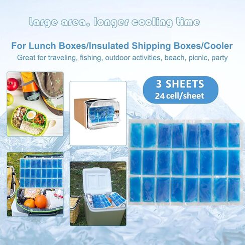 SportEmblema Reusable Ice Pack for Lunch Boxes 2 Pack Large Ice Pack Blanket Cooler Easy to Cut Ice Sheet for Lunch Bag, 14.76"x10.43" Long Lasting Freeze Ice Packs for Meal Prep, Non-Toxic BPA Free in Kuwait