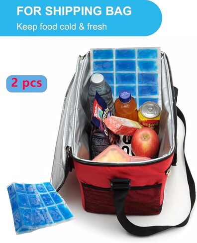 SportEmblema Reusable Ice Pack for Lunch Boxes 2 Pack Large Ice Pack Blanket Cooler Easy to Cut Ice Sheet for Lunch Bag, 14.76"x10.43" Long Lasting Freeze Ice Packs for Meal Prep, Non-Toxic BPA Free in Kuwait