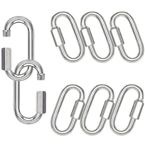 50 قطعة من سلسلة وصلات سريعة بطول 5 سم، مشابك حلقة تسلق شديدة التحمل من الفولاذ المجلفن M5، موصلات حلقات قفل 3/16 بوصة للأرجوحة والتخييم ومقود الحيوانات الأليفة وسلسلة المفاتيح وصالة الألعاب الرياضية بسعة 650 رطل in Kuwait
