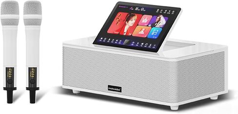 نظام كاريوكي الكل في واحد بشاشة لمس عالية الدقة 14.1 بوصة للحفلات المنزلية، مكبر صوت بلوتوث 5.0 KTV محمول مع 2 ميكروفونات لاسلكية UHF، شاشة لمس مدمجة، يدعم مشاهدة الأفلام وتنزيل الأغاني السحابية in Kuwait
