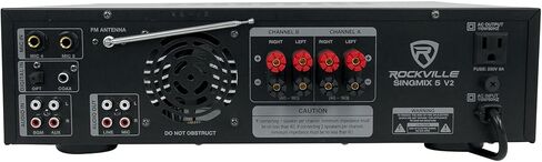 Rockville SingMix 5 V2 2000W Karaoke Mixing Amplifier, Bluetooth, USB/SD, Optical/Coax Inputs, Echo Effects, Remote Control, Perfect for Home Karaoke and Professional Venues in Saudi Arabia