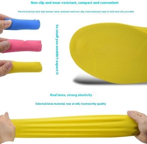 زوج واحد من أغطية الأحذية المقاومة للماء، غطاء أحذية مطر من مطاط السيليكون مضاد للانزلاق ومقاوم للماء، واقيات ركوب الدراجات في الهواء الطلق تنطبق على الرجال والنساء والأطفال (أسود) in Kuwait