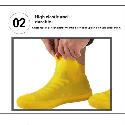 زوج واحد من أغطية الأحذية المقاومة للماء، غطاء أحذية مطر من مطاط السيليكون مضاد للانزلاق ومقاوم للماء، واقيات ركوب الدراجات في الهواء الطلق تنطبق على الرجال والنساء والأطفال (أسود) in Kuwait