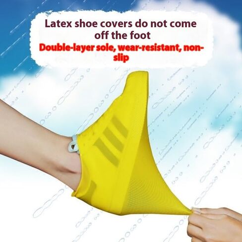 زوج واحد من أغطية الأحذية المقاومة للماء، غطاء أحذية مطر من مطاط السيليكون مضاد للانزلاق ومقاوم للماء، واقيات ركوب الدراجات في الهواء الطلق تنطبق على الرجال والنساء والأطفال (أسود) in Kuwait