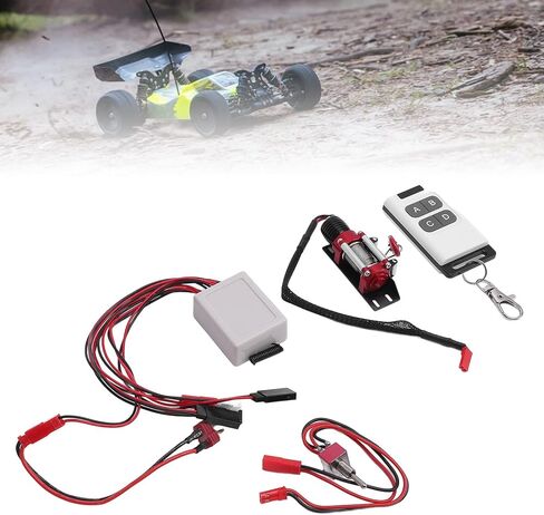 flexman 1/10 RC Car Winch, Universal Jst Plug T Plug 1/10 Scale RC Crawler Metal Winch Remote Controller System for HPS Redcat Axial SCX10 D90 HPI in Saudi Arabia