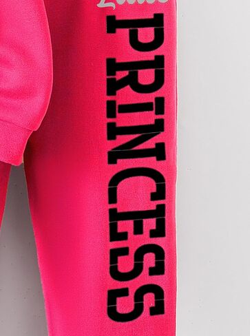Girls Hoodie Sweatshirt and Pants Set Letter Print 2 Piece Outfit Warm Fleece Tracksuit Fall Winter Clothes in Saudi Arabia