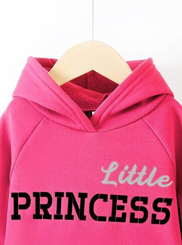 Girls Hoodie Sweatshirt and Pants Set Letter Print 2 Piece Outfit Warm Fleece Tracksuit Fall Winter Clothes in Saudi Arabia