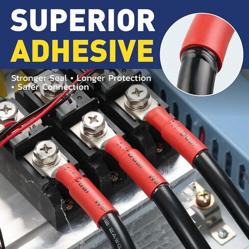 مجموعة أنابيب الانكماش الحراري 4:1 من haisstronica، 550 قطعة بطول 1.75 بوصة، 7 مقاسات 3/32 بوصة - 3/4 بوصة، إجمالي 80 قدمًا، غلاف منكمش بدرجة مقاومة للبحر مبطن بمادة لاصقة - مثالي للمنزل والصناعي، شفاف in Kuwait