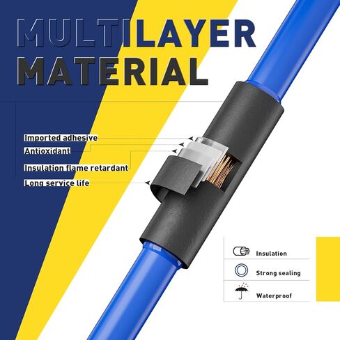 مجموعة أنابيب الانكماش الحراري 4:1 من haisstronica، 550 قطعة بطول 1.75 بوصة، 7 مقاسات 3/32 بوصة - 3/4 بوصة، إجمالي 80 قدمًا، غلاف منكمش بدرجة مقاومة للبحر مبطن بمادة لاصقة - مثالي للمنزل والصناعي، شفاف in Kuwait