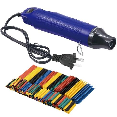Heat Gun for Shrink Tubing - 328pcs 2:1 Wiring Heat Shrink tubing + 300W Shrink wrap Heat Gun with Case. in Kuwait