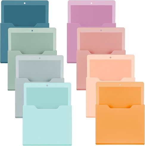 8 Pack Magnetic File Paper حامل عالٍ تصميم جدار جدار مغناطيسي منظم معلق ثلاجة مجلة رسائل البريد رسائل ورق للورق لمستلزمات الفصل الدراسي (Morandi Color) in Kuwait