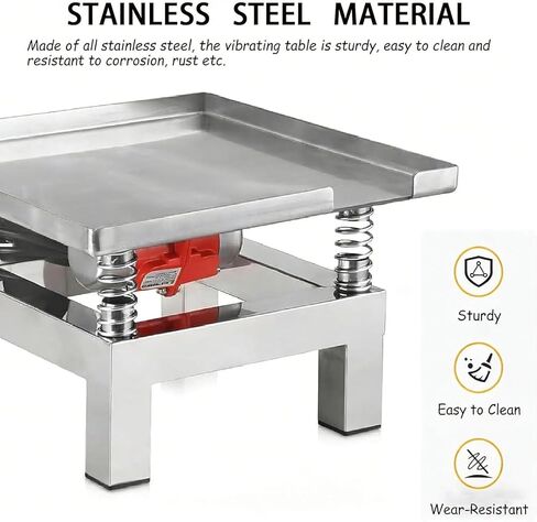 طاولة اختبار اهتزاز الخرسانة الكهربائية الصغيرة، من الفولاذ المقاوم للصدأ لإزالة الفقاعات وتشكيل كتلة الاختبار، منصة اهتزاز صغيرة مقاس 50 × 50 سم 110 فولت/220 فولت in Kuwait