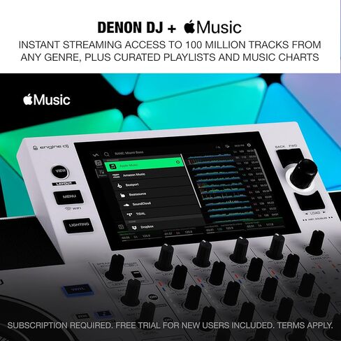 Denon DJ SC LIVE 4 WHITE - وحدة تحكم DJ مستقلة مع سيقان على 4 طوابق، بث واي فاي، مكبرات صوت مدمجة، متوافق مع Serato DJ وVirtual DJ in Kuwait