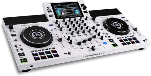 Denon DJ SC LIVE 4 WHITE - وحدة تحكم DJ مستقلة مع سيقان على 4 طوابق، بث واي فاي، مكبرات صوت مدمجة، متوافق مع Serato DJ وVirtual DJ in Kuwait