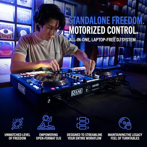 نظام RANE SYSTEM وحدة تحكم DJ مستقلة الكل في واحد مع محرك DJ OS، خلط سلس على طابقين، Stems FX، Serato DJ Pro، مخرجات XLR in Kuwait