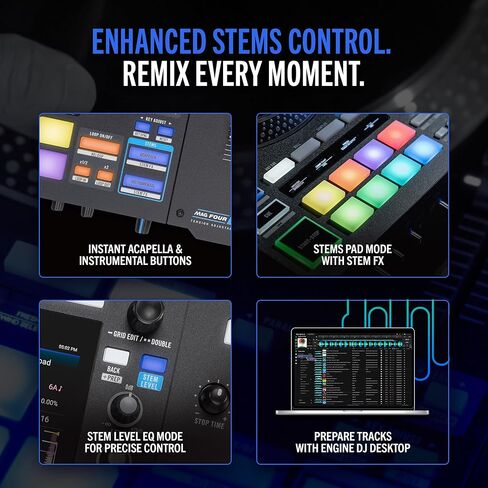 نظام RANE SYSTEM وحدة تحكم DJ مستقلة الكل في واحد مع محرك DJ OS، خلط سلس على طابقين، Stems FX، Serato DJ Pro، مخرجات XLR in Kuwait