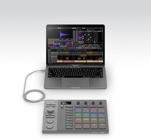 وحدة التحكم AlphaTheta SLAB MIDI - افتح Serato Studio (الإصدار الكامل)، قرص متعدد الوظائف والتحكم في التركيز، 16 وسادة سرعة مع اللمس اللاحق، أداء شريط اللمس؛ يعمل مع سيراتو دي جي برو in Kuwait