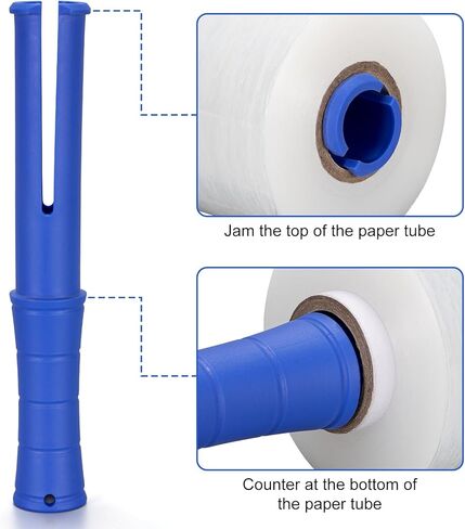 2-Pack Industrial Mini Stretch Wrap Film 80 Gauge 5.1" 1000ft, Self-Adhering Clear Hand Stretch Wrap with Plastic Handle for Packing, Shipping, Moving & Pallet Bundling in Kuwait