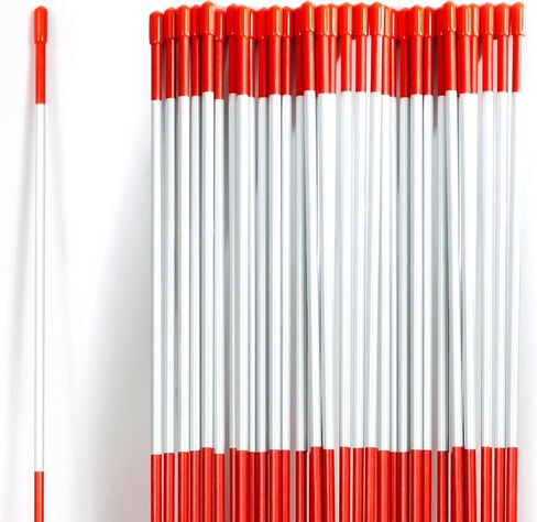 Reflective Driveway Markers 48 Inch 20 Pack, High Visibility Orange Driveway Stakes, Fiberglass Snow Markers with UV Resistant Coating for Parking and Property Marking in Saudi Arabia