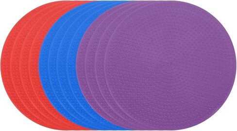 PATIKIL Spot Markers 4 Inch, 12 Pcs Non-Slip Floor Dots Agility Markers Flat Field Cones Poly Dots for Gym PE Speed Training Dance Soccer Basketball Sports, Red/Blue/Purple in Saudi Arabia