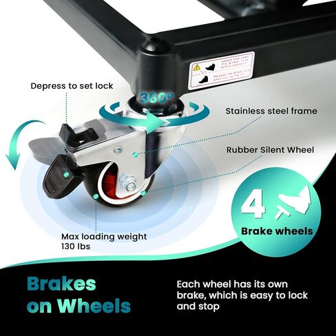 Portable Electric Lift for Wheelchairs & Scooters, 5000N Motor Power, 130Lbs Capacity, Electric Scissor Lift Table, w/ 4 Brake Wheels, Coffee Table Lift in Kuwait