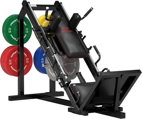 Waxman Leg Press Hack Squat Machine Combo, 2-in-1Leg Exercise Machine with Linear Bearing, Special for Lower Body with Weight Storage for Quads, Hamstring in Kuwait