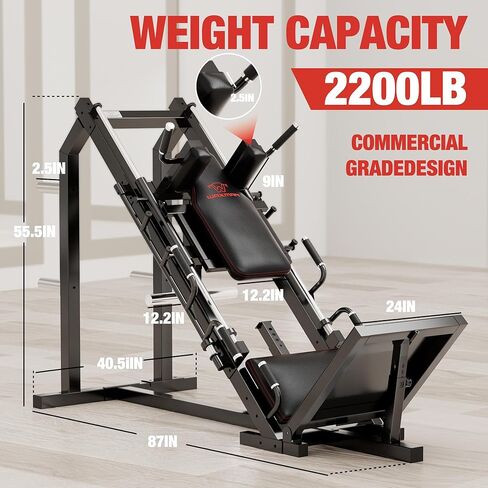 Waxman Leg Press Hack Squat Machine Combo, 2-in-1Leg Exercise Machine with Linear Bearing, Special for Lower Body with Weight Storage for Quads, Hamstring in Kuwait