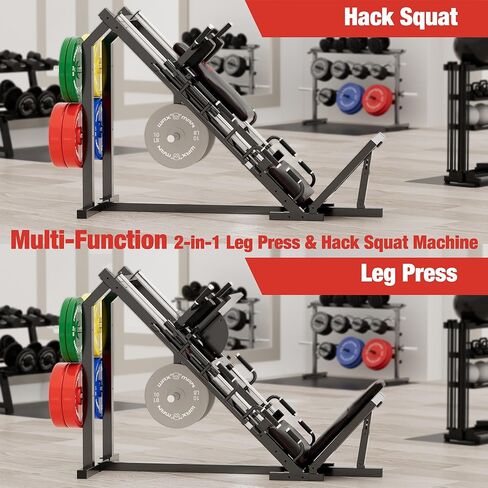 Waxman Leg Press Hack Squat Machine Combo, 2-in-1Leg Exercise Machine with Linear Bearing, Special for Lower Body with Weight Storage for Quads, Hamstring in Kuwait