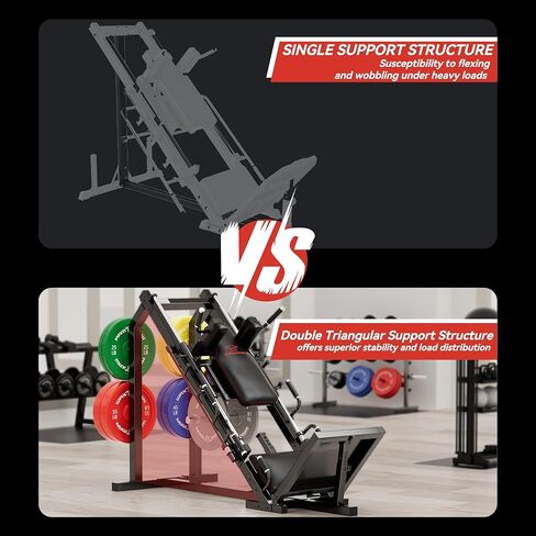 Waxman Leg Press Hack Squat Machine Combo, 2-in-1Leg Exercise Machine with Linear Bearing, Special for Lower Body with Weight Storage for Quads, Hamstring in Kuwait