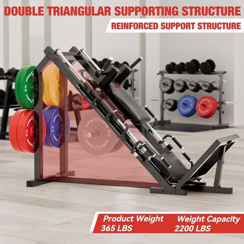 Waxman Leg Press Hack Squat Machine Combo, 2-in-1Leg Exercise Machine with Linear Bearing, Special for Lower Body with Weight Storage for Quads, Hamstring in Kuwait