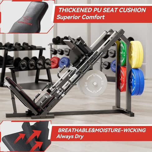 Waxman Leg Press Hack Squat Machine Combo, 2-in-1Leg Exercise Machine with Linear Bearing, Special for Lower Body with Weight Storage for Quads, Hamstring in Kuwait