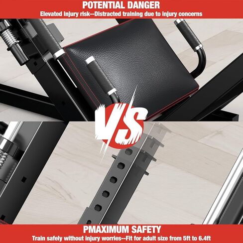 Waxman Leg Press Hack Squat Machine Combo, 2-in-1Leg Exercise Machine with Linear Bearing, Special for Lower Body with Weight Storage for Quads, Hamstring in Kuwait