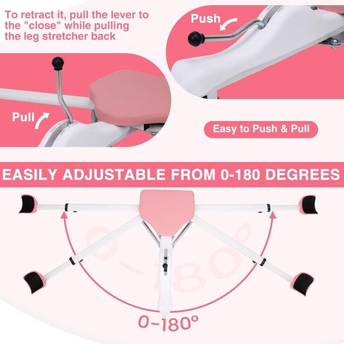 Split Machine, Leg Stretcher Split Machine for Flexibility, Splits Adjustable 0-180° Leg Split Stretching Machine for Ballet, Yoga, Dance, Gymnastics Training Equipment, Silent Wheels, 330lbs Capacity in Kuwait