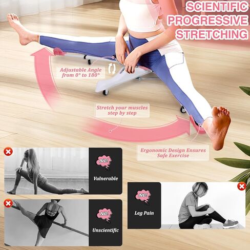 Split Machine, Leg Stretcher Split Machine for Flexibility, Splits Adjustable 0-180° Leg Split Stretching Machine for Ballet, Yoga, Dance, Gymnastics Training Equipment, Silent Wheels, 330lbs Capacity in Kuwait