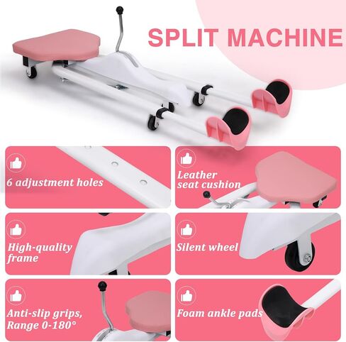 Split Machine, Leg Stretcher Split Machine for Flexibility, Splits Adjustable 0-180° Leg Split Stretching Machine for Ballet, Yoga, Dance, Gymnastics Training Equipment, Silent Wheels, 330lbs Capacity in Kuwait