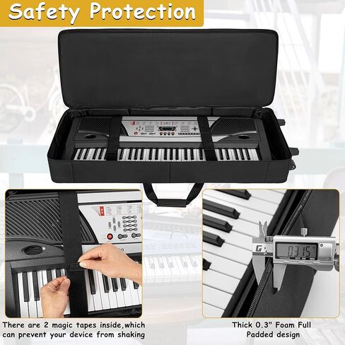 AKOZLIN Rolling 61 Keys Electric Piano Keyboard Gig Bag with Wheels and Adjustable Straps for 61 Note Keyboard and Accessaries in Saudi Arabia