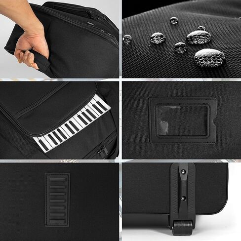 AKOZLIN Rolling 61 Keys Electric Piano Keyboard Gig Bag with Wheels and Adjustable Straps for 61 Note Keyboard and Accessaries in Saudi Arabia