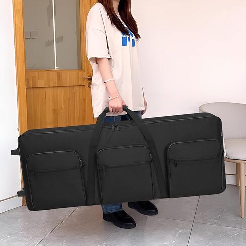 AKOZLIN Rolling 61 Keys Electric Piano Keyboard Gig Bag with Wheels and Adjustable Straps for 61 Note Keyboard and Accessaries in Saudi Arabia