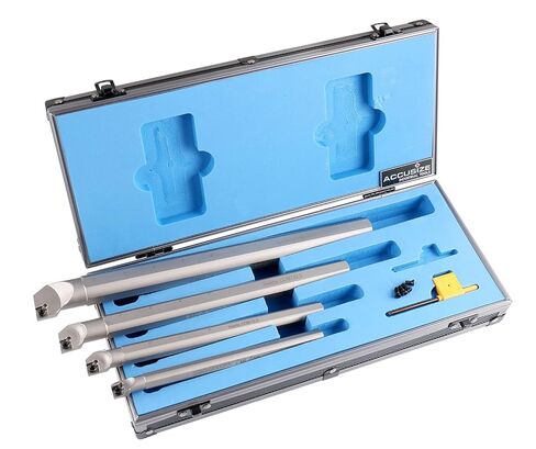 مجموعة قضبان مملة قابلة للفهرسة من 4 قطع من Accusize Industrial Tools Sclcr، بدون حشوات، تعمل مع Ccmt 32.5 وCctg 32.5 إدراجات، 1/2 بوصة، 5/8 بوصة، 3/4 بوصة، و1 بوصة، P252-S411 in Saudi Arabia