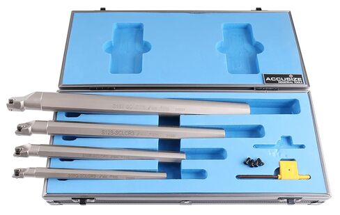 مجموعة قضبان مملة قابلة للفهرسة من 4 قطع من Accusize Industrial Tools Sclcr، بدون حشوات، تعمل مع Ccmt 32.5 وCctg 32.5 إدراجات، 1/2 بوصة، 5/8 بوصة، 3/4 بوصة، و1 بوصة، P252-S411 in Saudi Arabia