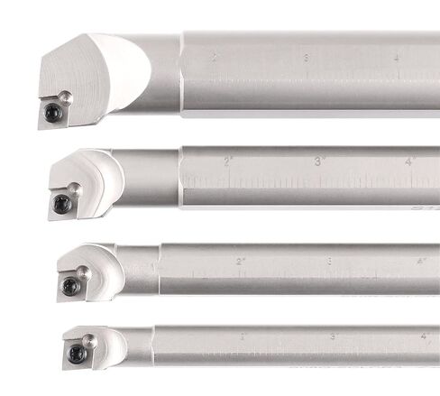 مجموعة قضبان مملة قابلة للفهرسة من 4 قطع من Accusize Industrial Tools Sclcr، بدون حشوات، تعمل مع Ccmt 32.5 وCctg 32.5 إدراجات، 1/2 بوصة، 5/8 بوصة، 3/4 بوصة، و1 بوصة، P252-S411 in Saudi Arabia