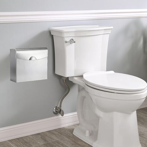 2 Pcs Sanitary Napkin Disposal Receptacle, 9.45 x 7.87 x 3.97 Inch Stainless Steel Tampon Disposal Bin Wall Mounted Sanitary Napkin Trash Can with No-Nail Adhesive, Screws (Silver) in Saudi Arabia